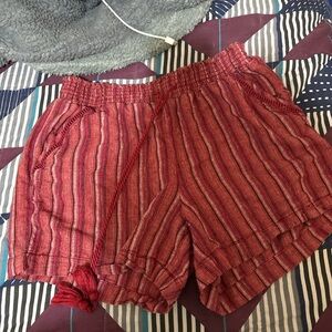Striped Red Women's Shorts
